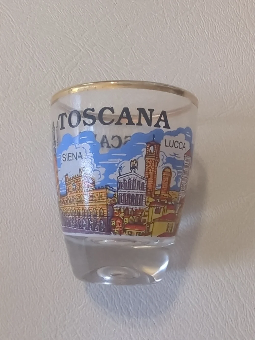 Set Of Italian Souvenir Shot Glasses Italy Tuscany Firenze Pisa Two Shot Glasses